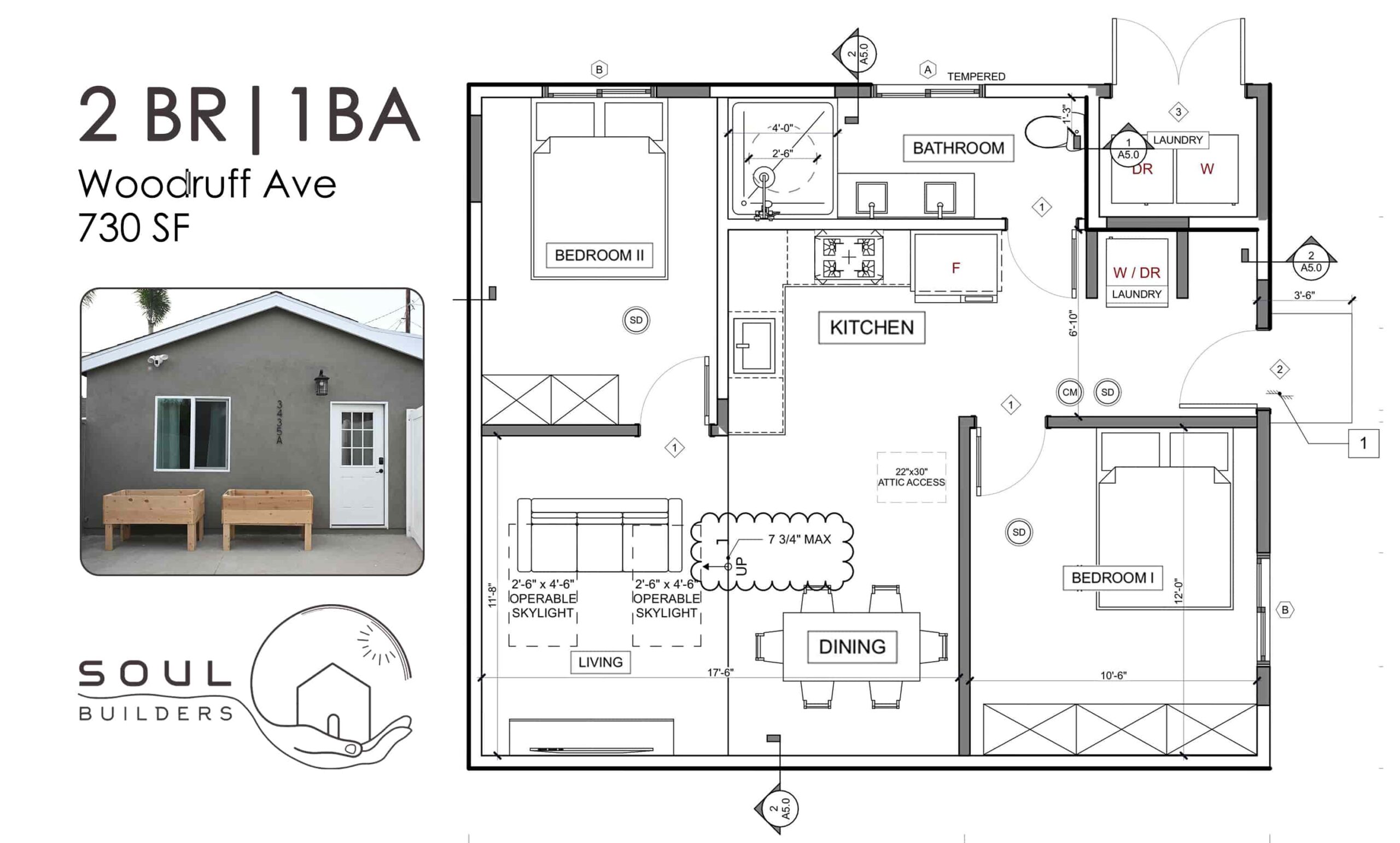 2 Bedroom 1 Bath House Building Plan